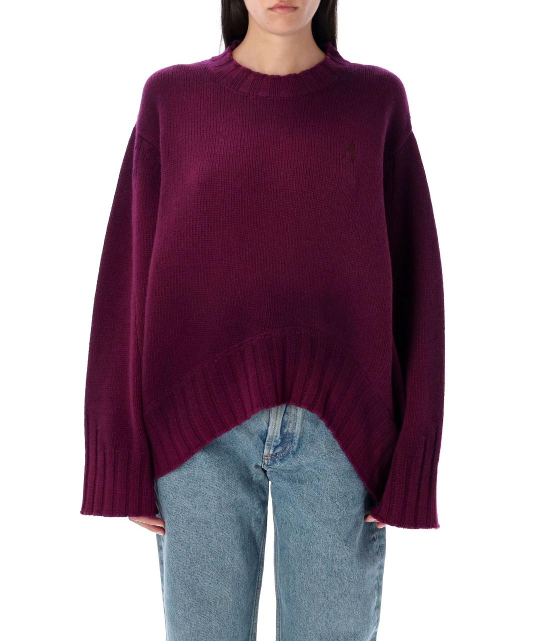 THE ATTICO Фиолетовый шерстяной джемпер / свитер, фото 4