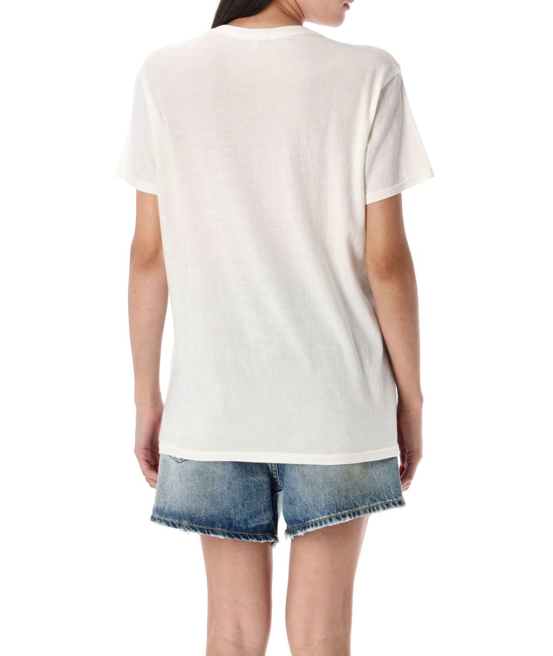 R13 Бежевая хлопковая футболка, фото 3