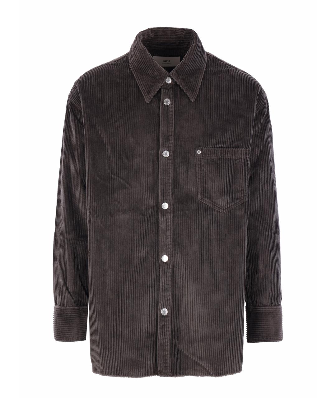 Ami Paris Серая хлопковая кэжуал рубашка, фото 1