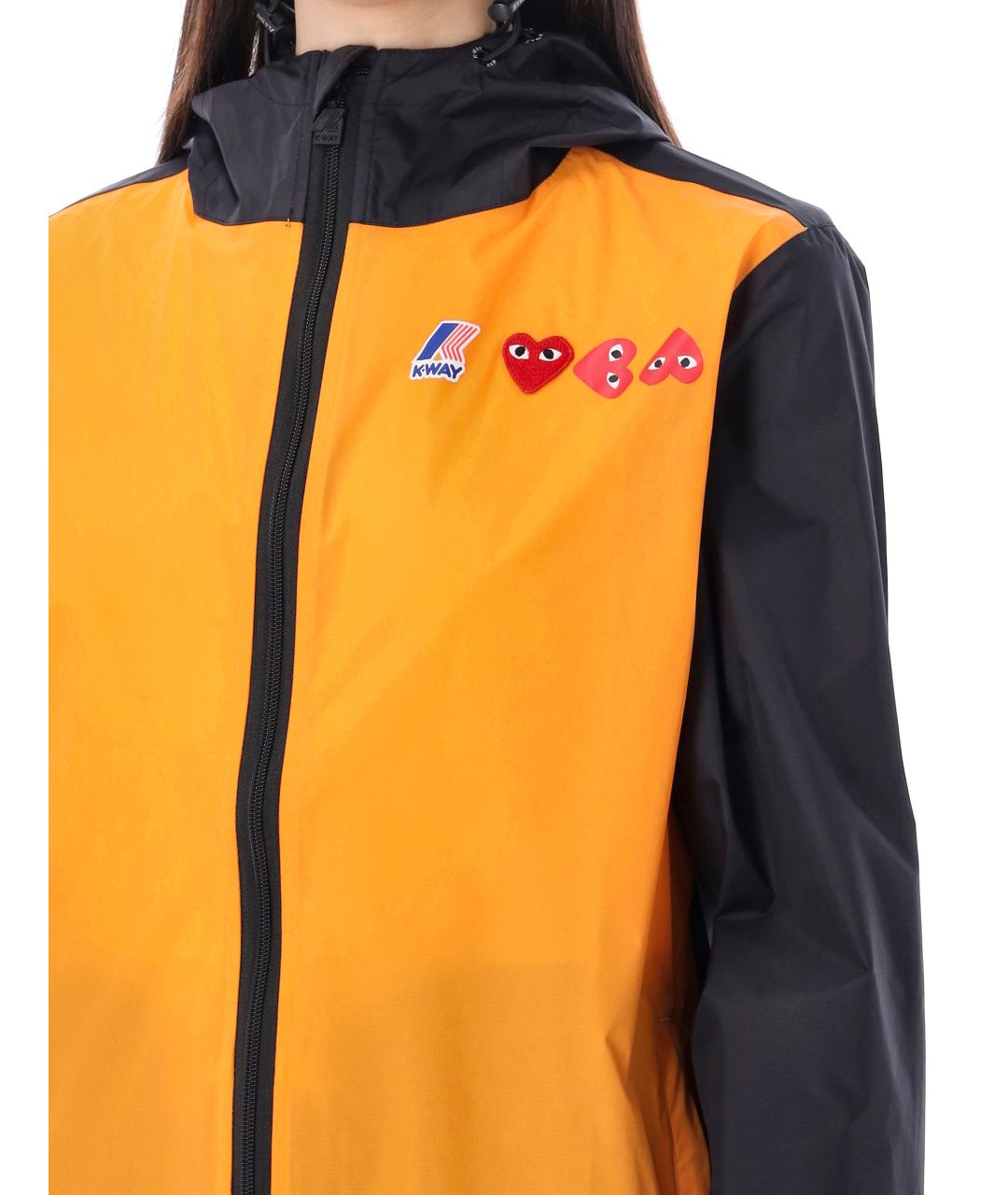 COMME DES GARÇONS PLAY Оранжевая полиамидовая куртка, фото 4