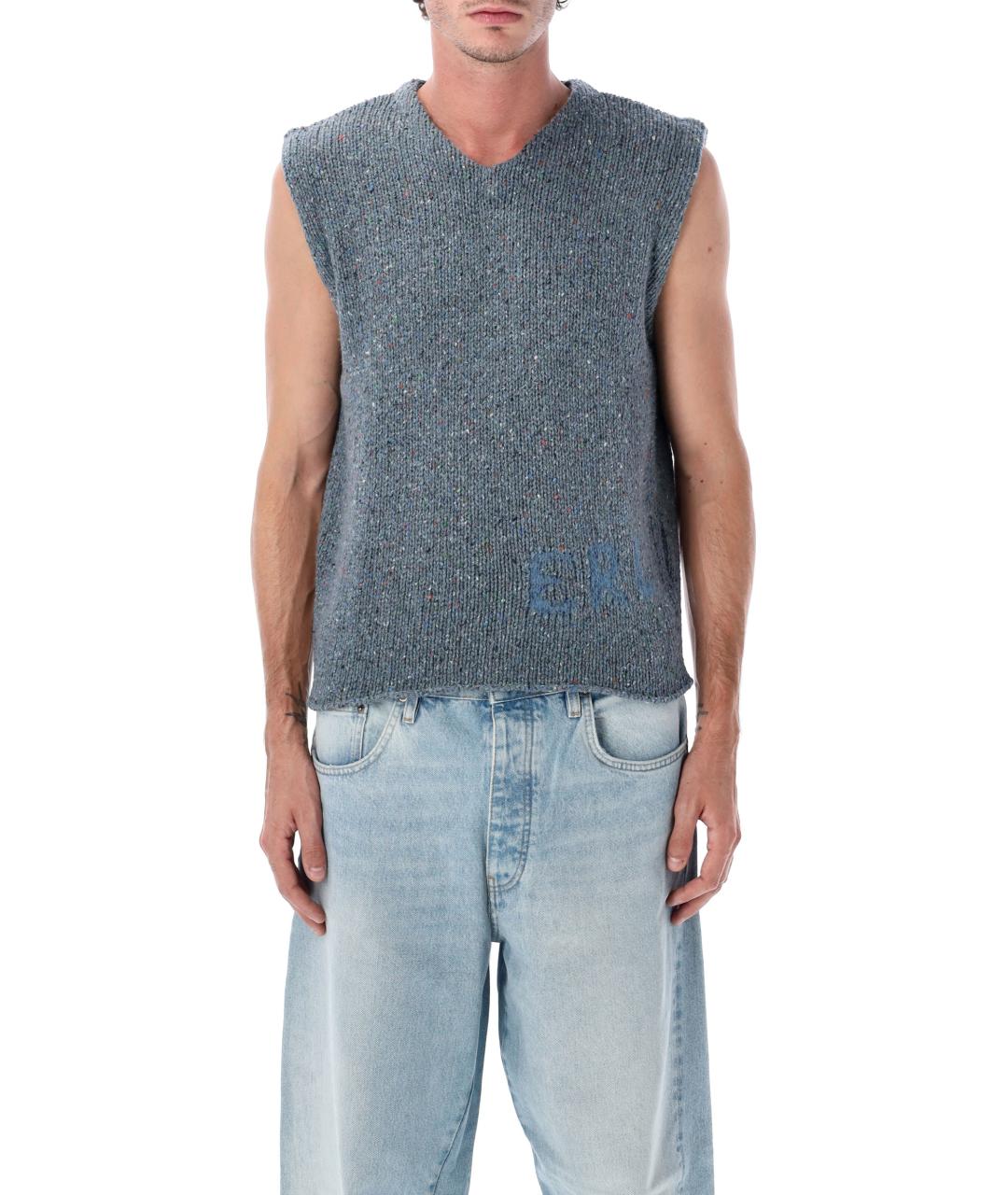 ERL Синяя шерстяная жилетка, фото 4