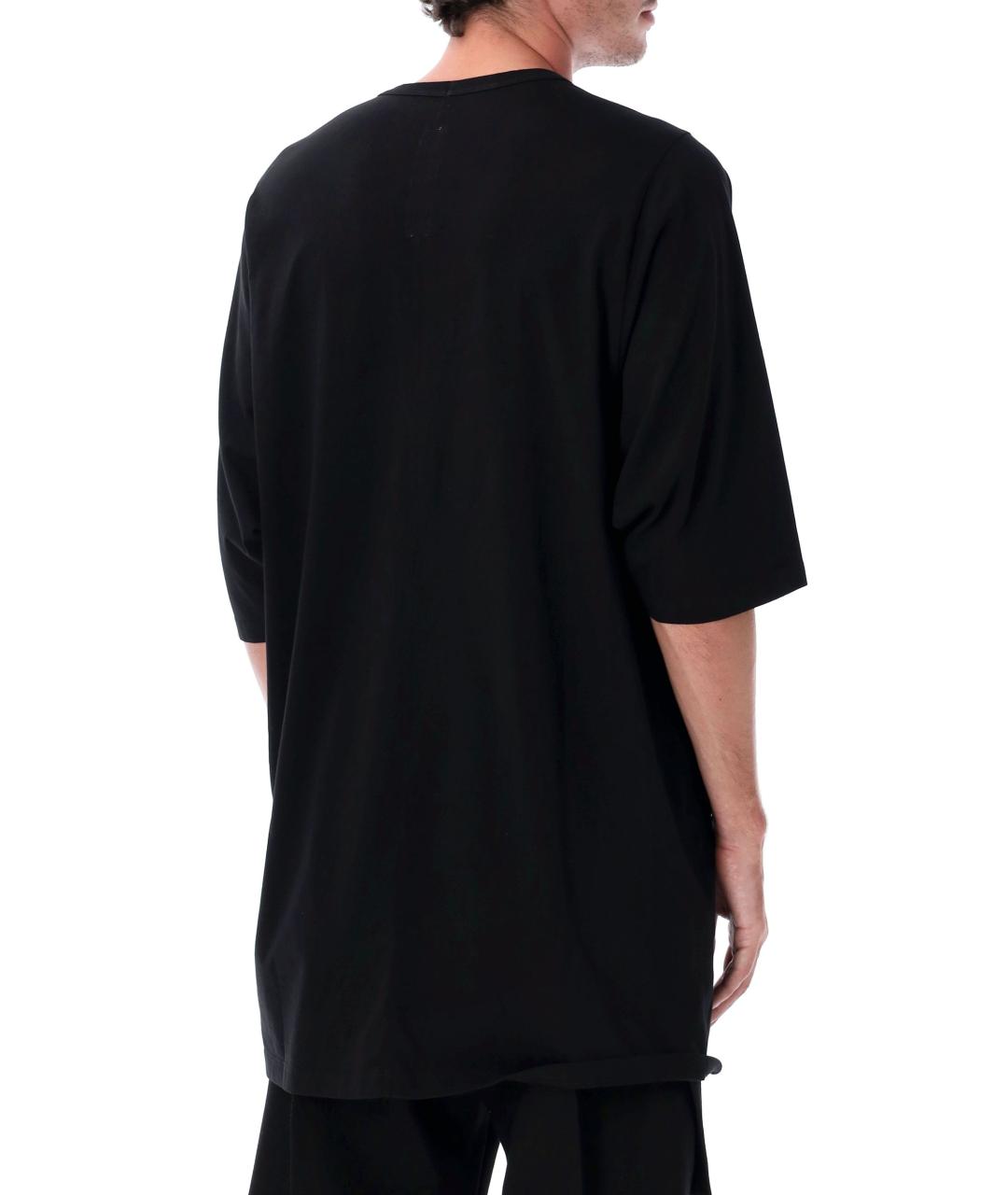 RICK OWENS Черная хлопковая футболка, фото 3