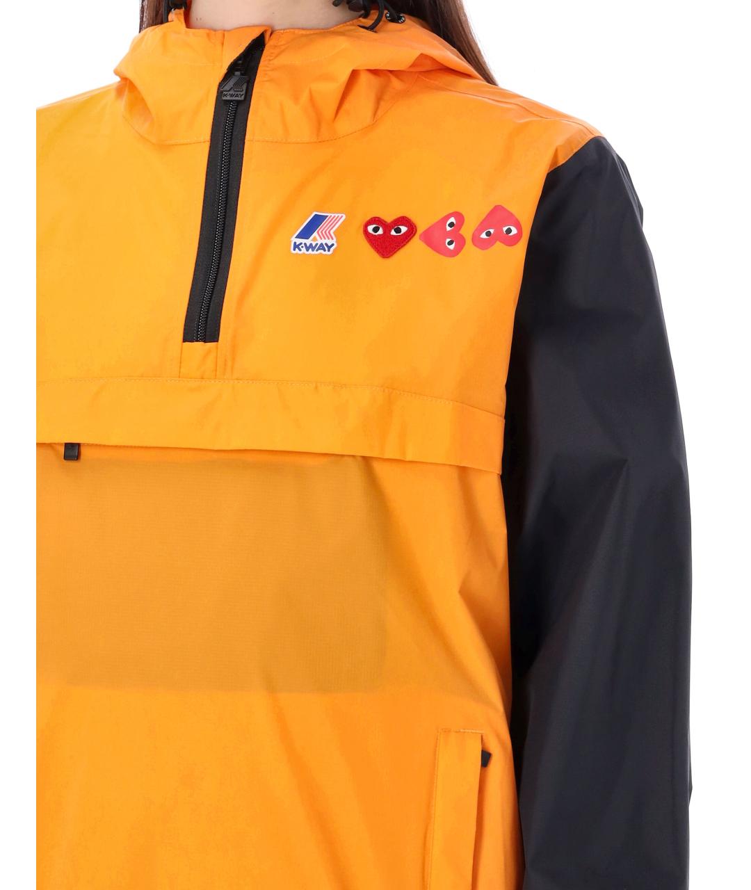 COMME DES GARÇONS PLAY Оранжевая полиамидовая куртка, фото 4