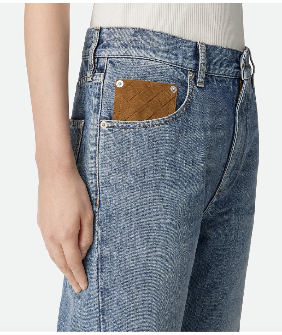 BOTTEGA VENETA Голубые хлопковые прямые джинсы, фото 5