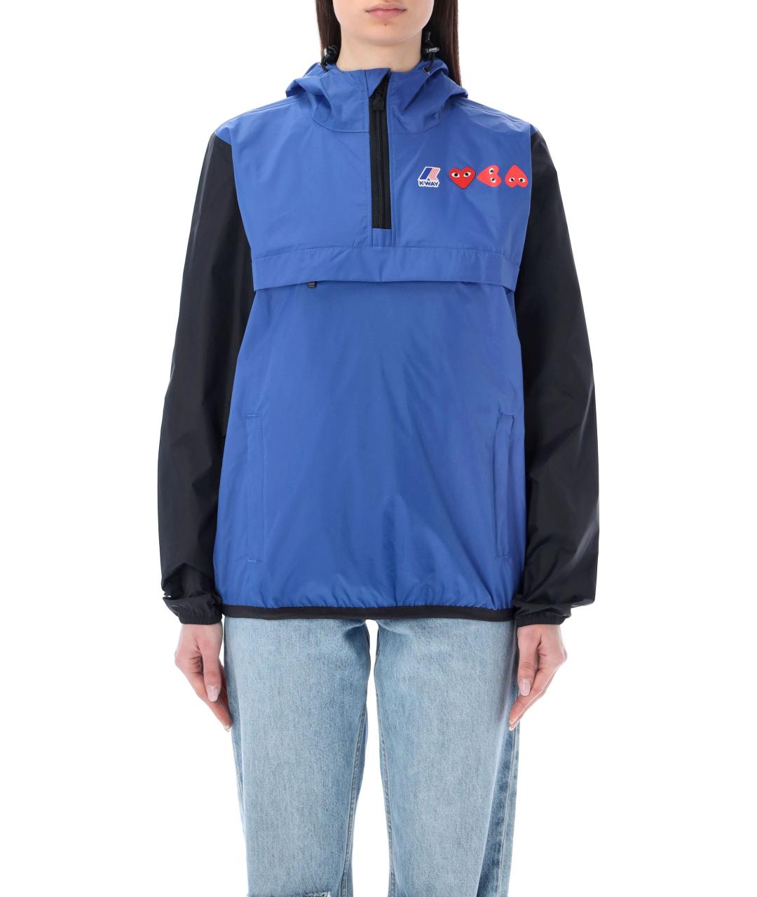 COMME DES GARÇONS PLAY Синяя полиамидовая куртка, фото 2