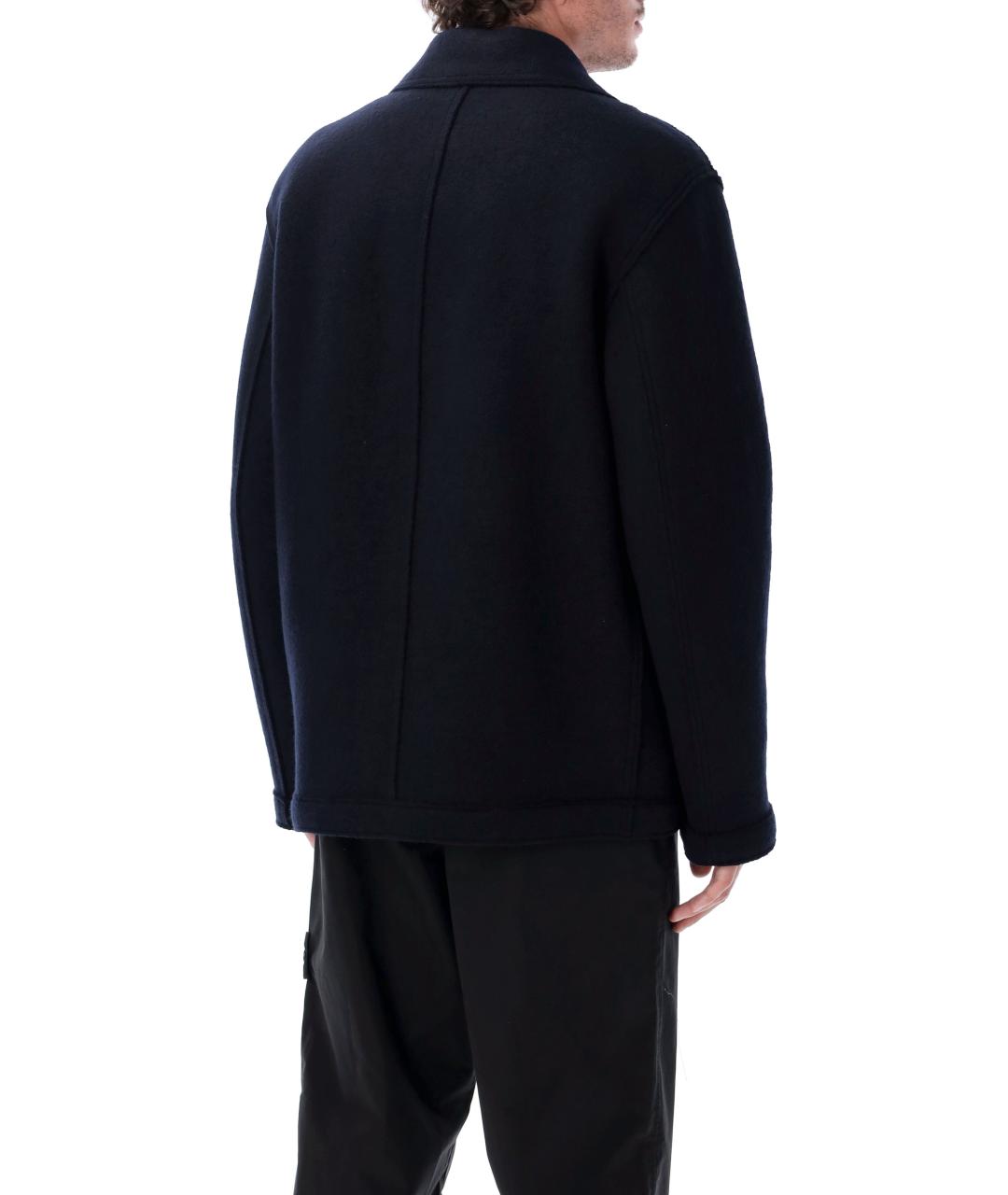 STONE ISLAND Синее шерстяное пальто, фото 3