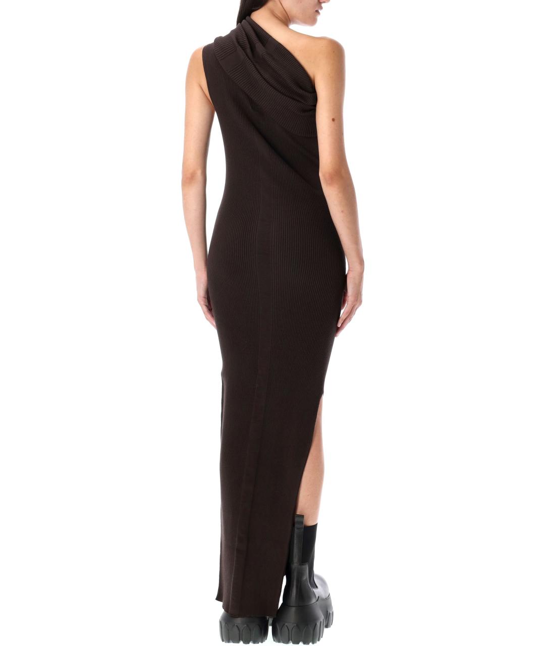 RICK OWENS Коричневое вискозное платье, фото 3