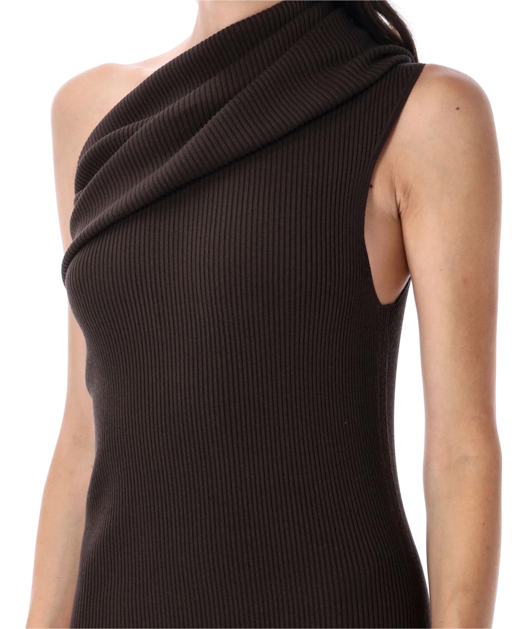 RICK OWENS Коричневое вискозное платье, фото 4
