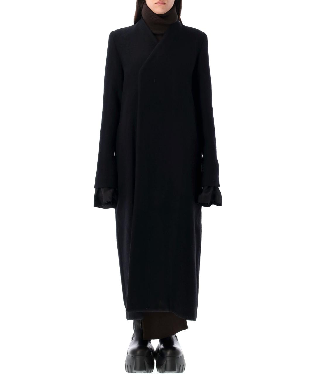 RICK OWENS Черное шерстяное пальто, фото 2