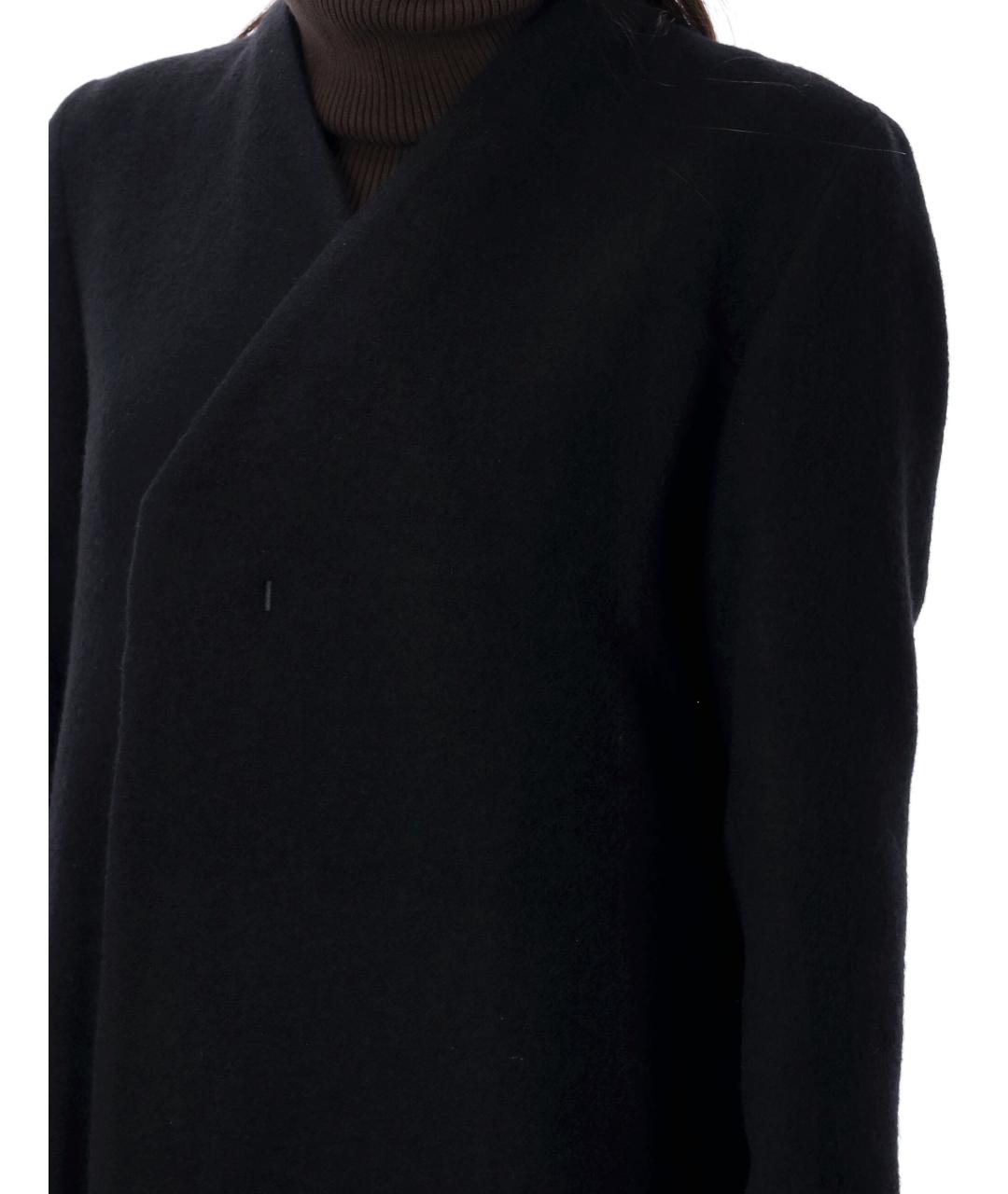 RICK OWENS Черное шерстяное пальто, фото 4
