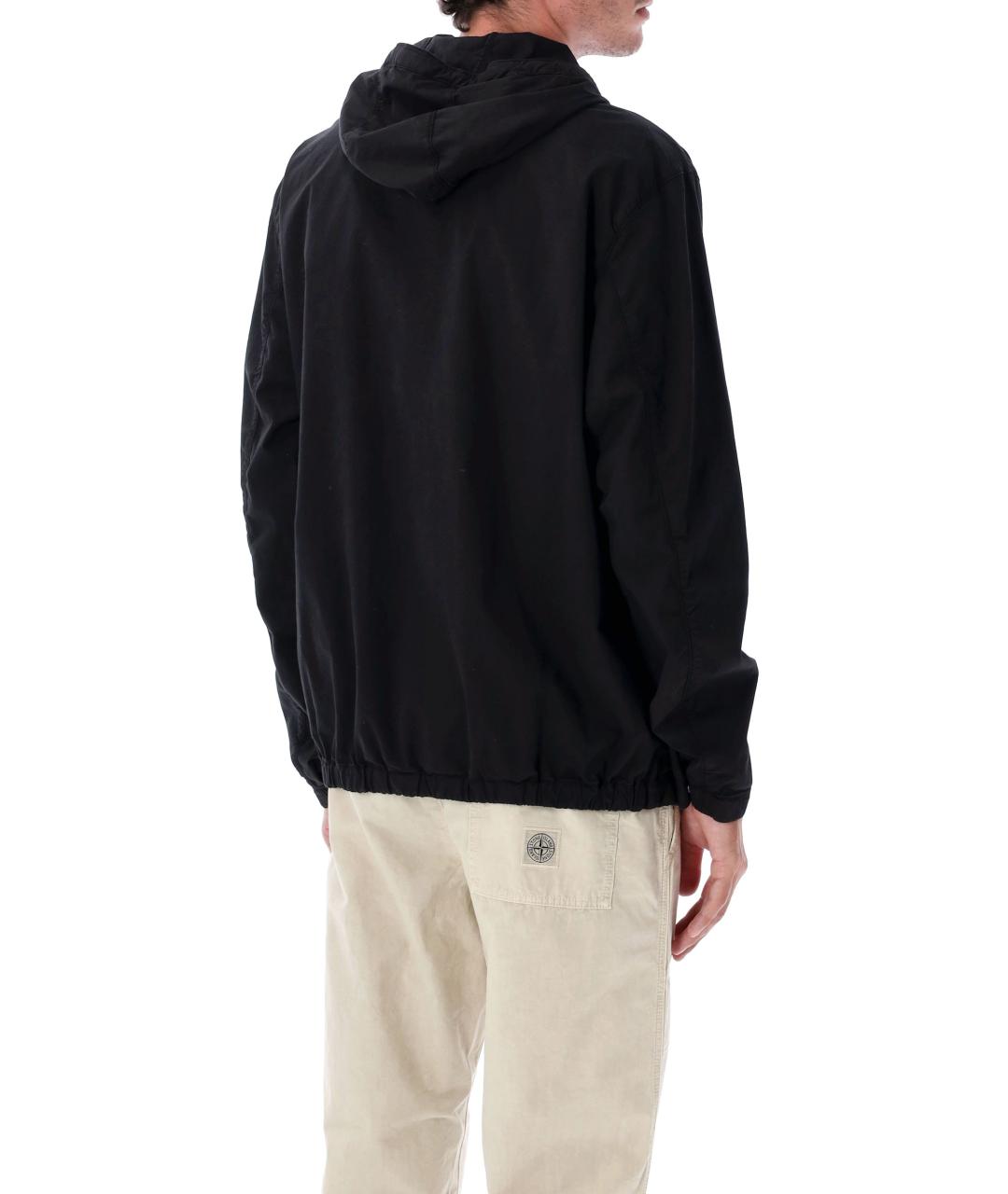 STONE ISLAND Черная хлопковая куртка, фото 2