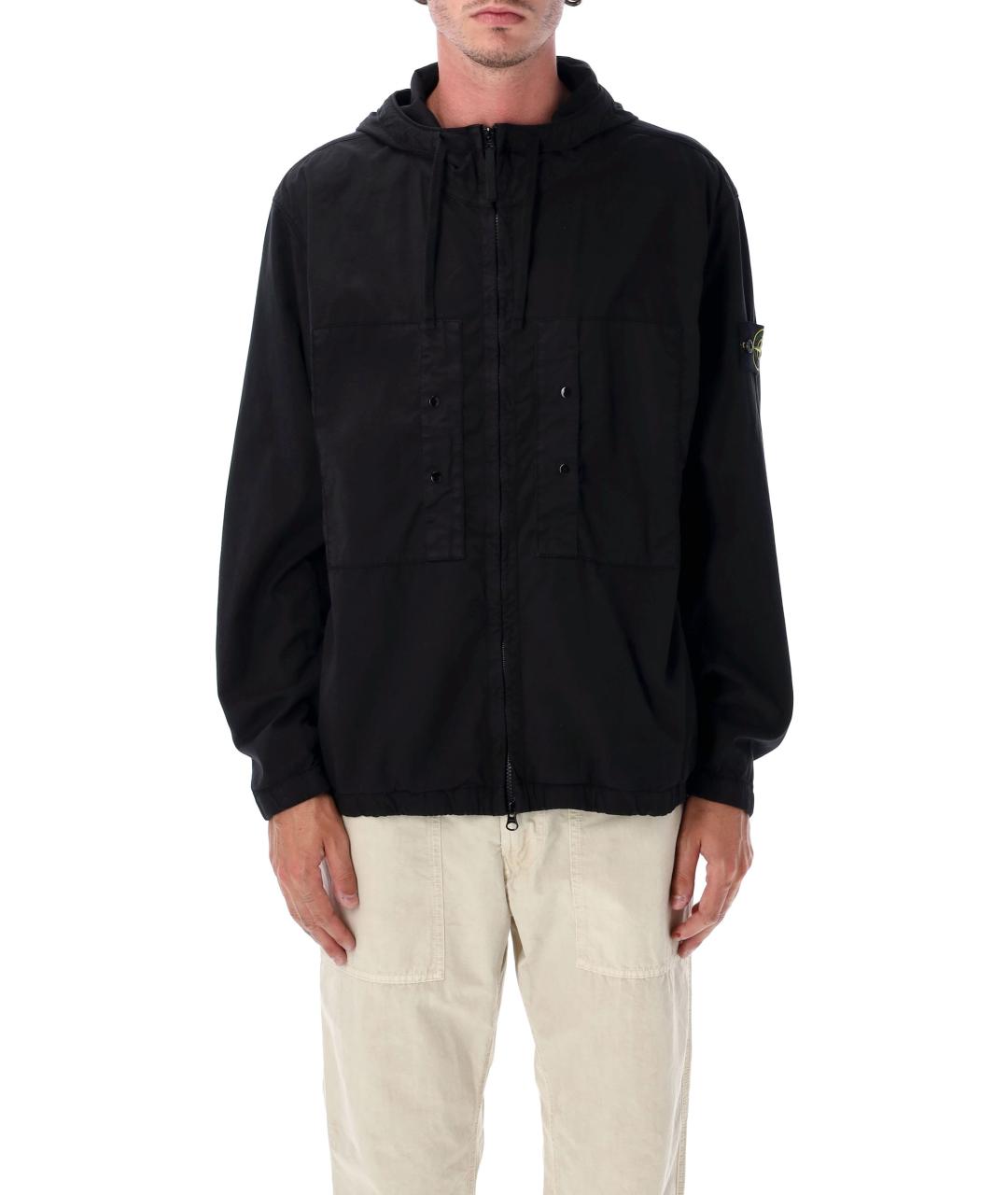 STONE ISLAND Черная хлопковая куртка, фото 4