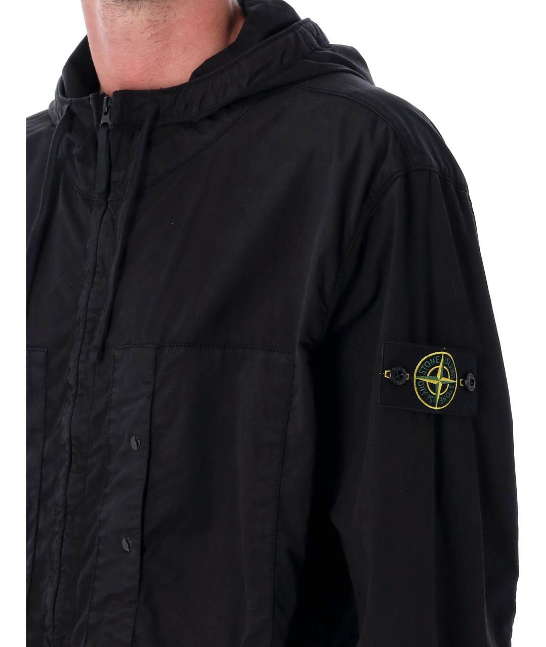 STONE ISLAND Черная хлопковая куртка, фото 3
