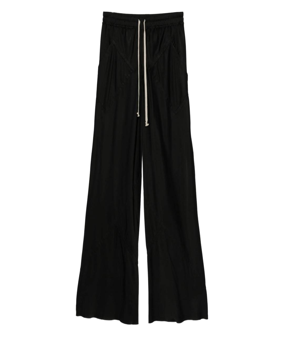 RICK OWENS Черные ацетатные прямые брюки, фото 1
