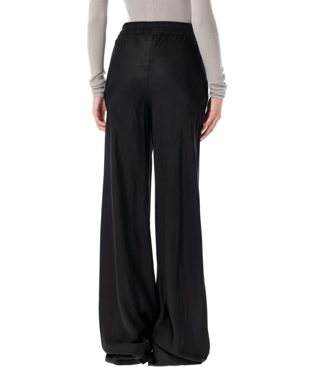 RICK OWENS Черные ацетатные прямые брюки, фото 3