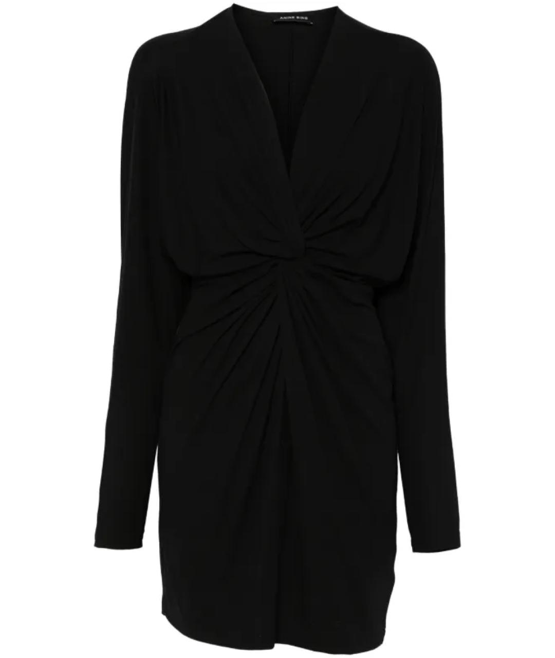 ANINE BING Черное вискозное платье, фото 1