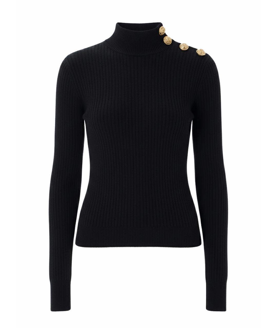 BALMAIN Черный кашемировый джемпер / свитер, фото 1