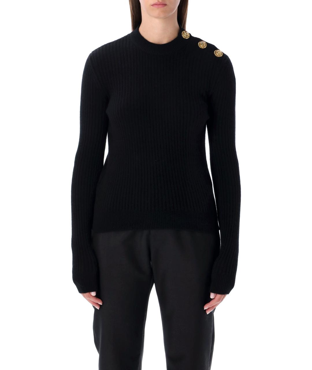 BALMAIN Черный кашемировый джемпер / свитер, фото 4