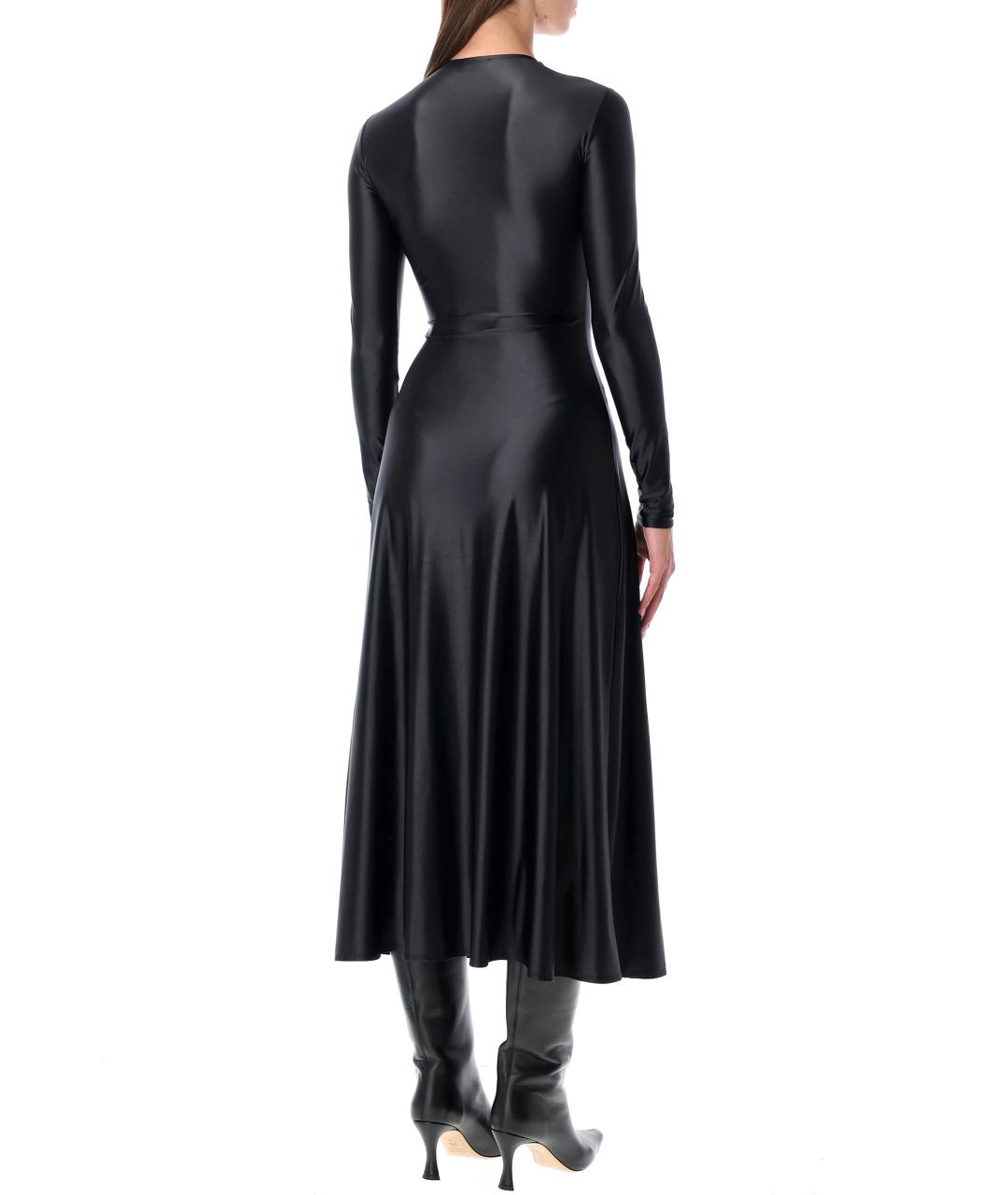 DIESEL Черное полиамидовое вечернее платье, фото 3