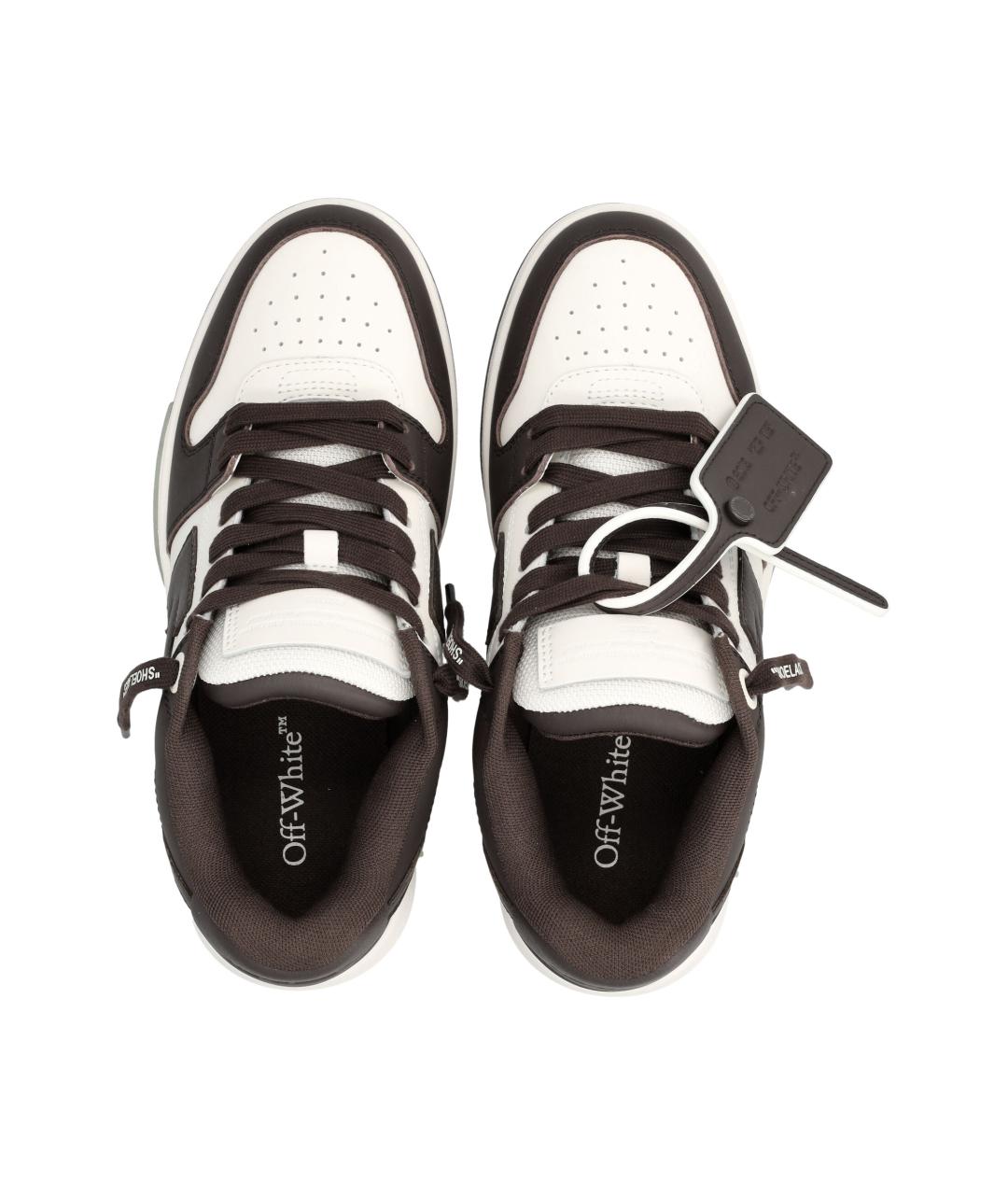 OFF-WHITE Коричневые синтетические низкие кроссовки / кеды, фото 2