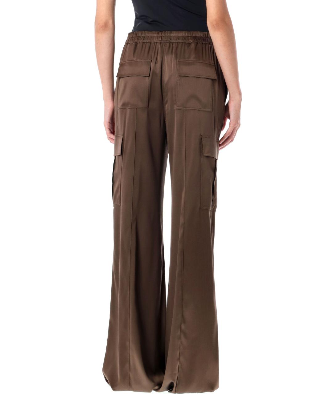 TOM FORD Коричневые шелковые прямые брюки, фото 2