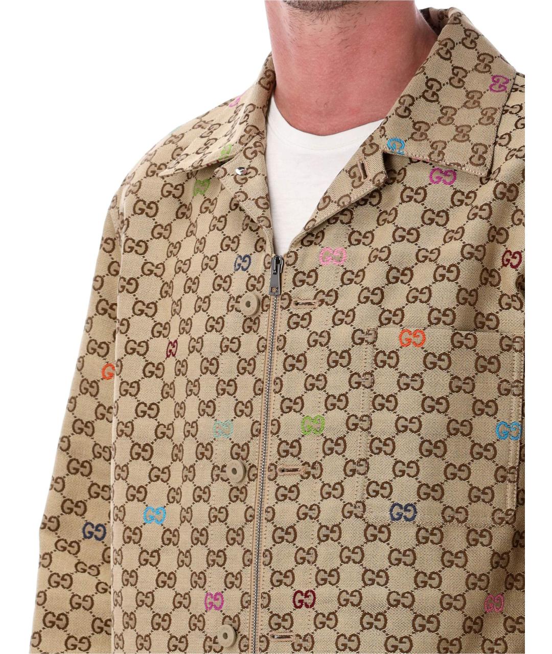 GUCCI Бежевая хлопковая куртка, фото 4