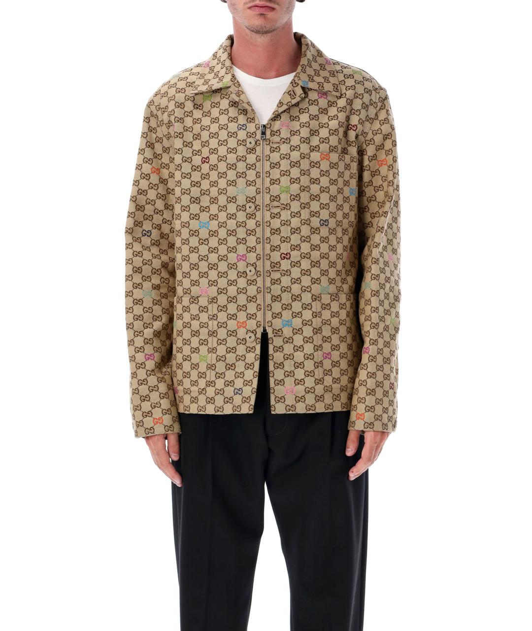 GUCCI Бежевая хлопковая куртка, фото 2