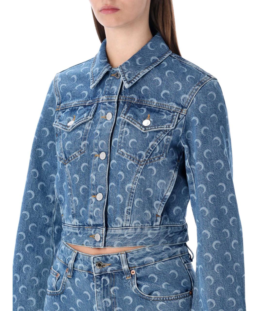 MARINE SERRE Синяя хлопковая куртка, фото 4