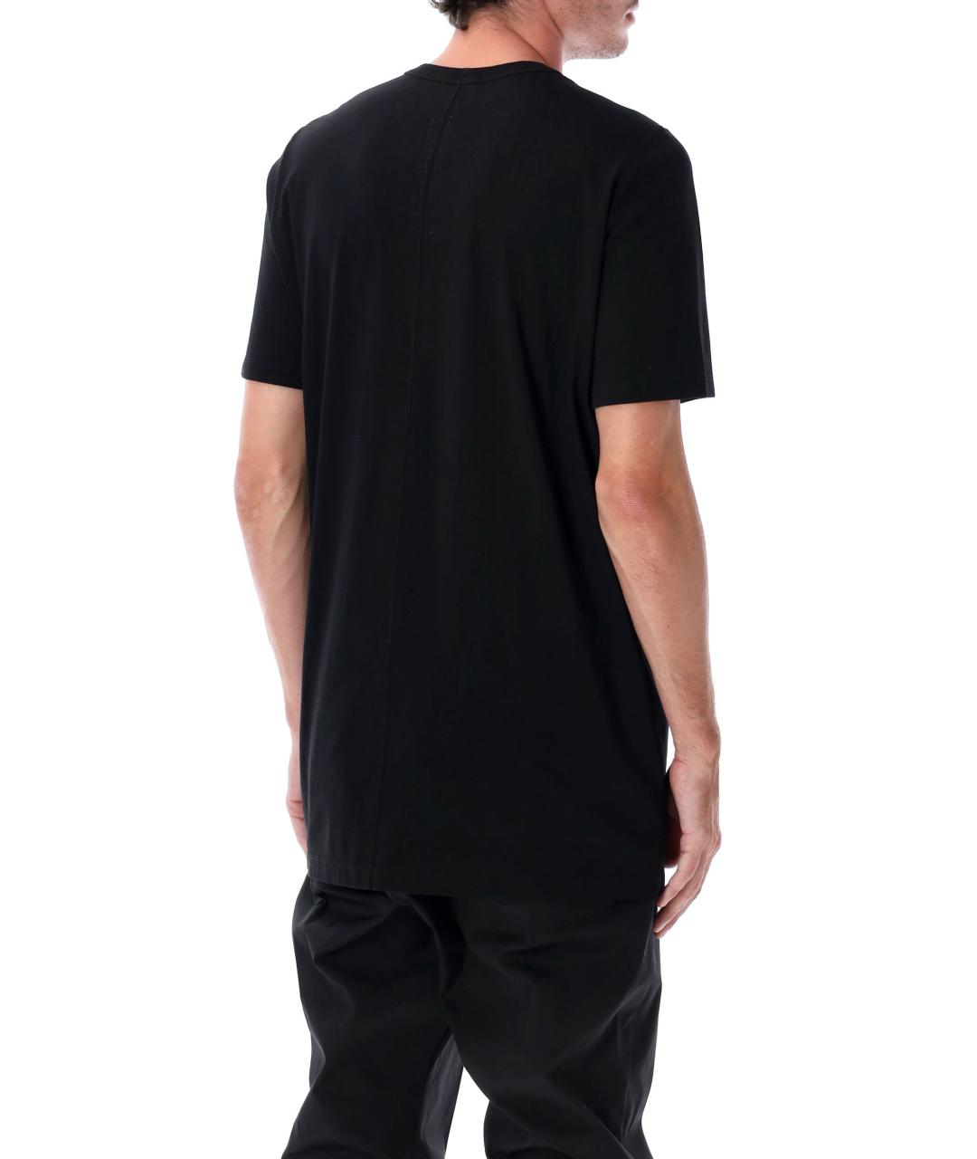 RICK OWENS Черная хлопковая футболка, фото 3