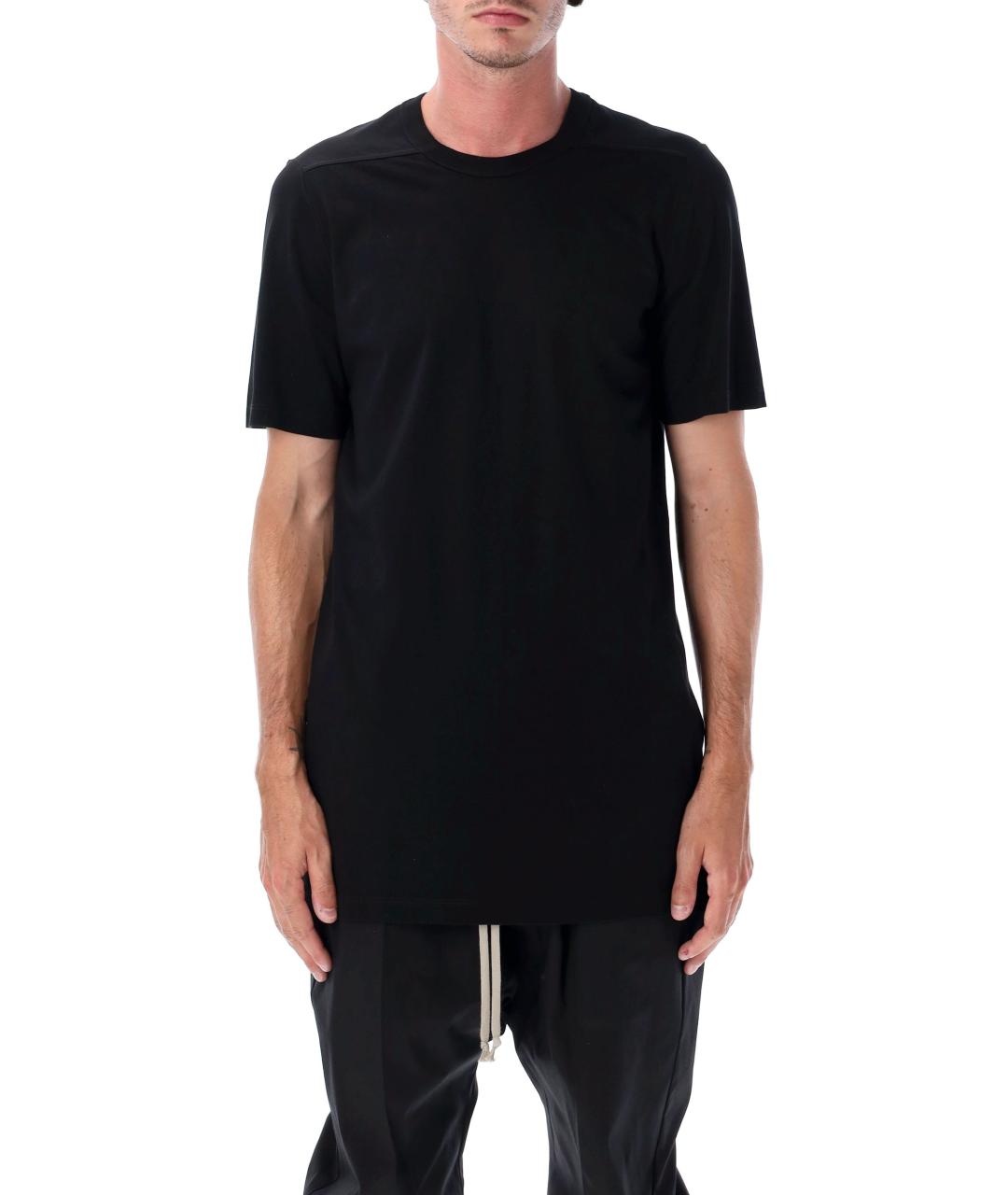 RICK OWENS Черная хлопковая футболка, фото 2