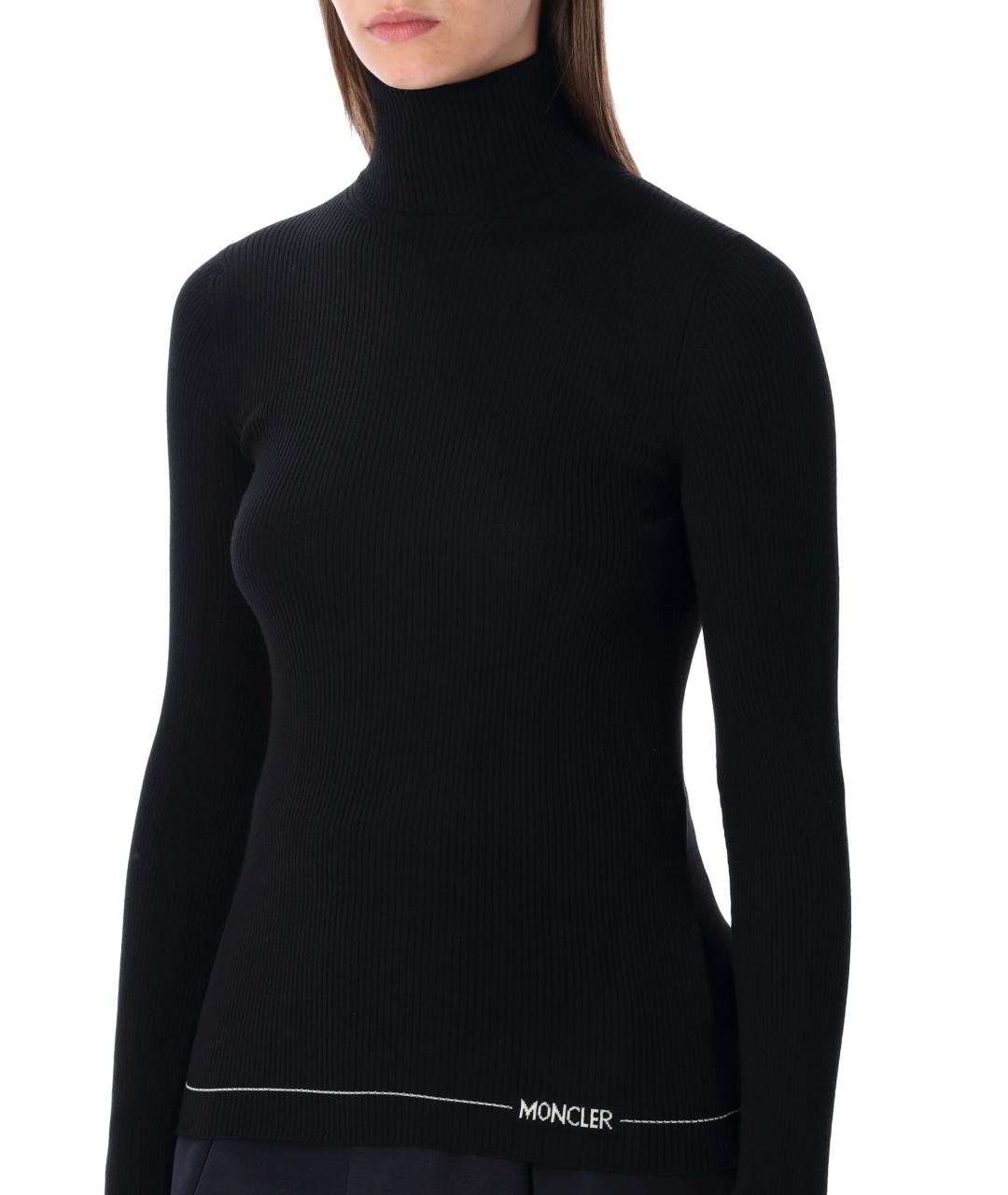 MONCLER Черная шерстяная водолазка, фото 4