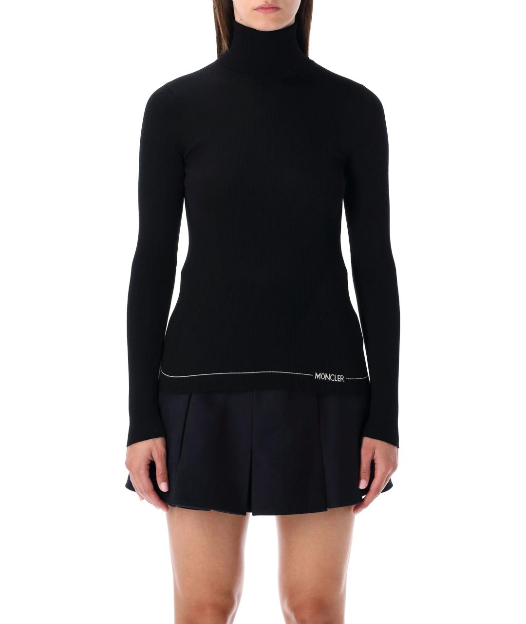 MONCLER Черная шерстяная водолазка, фото 2