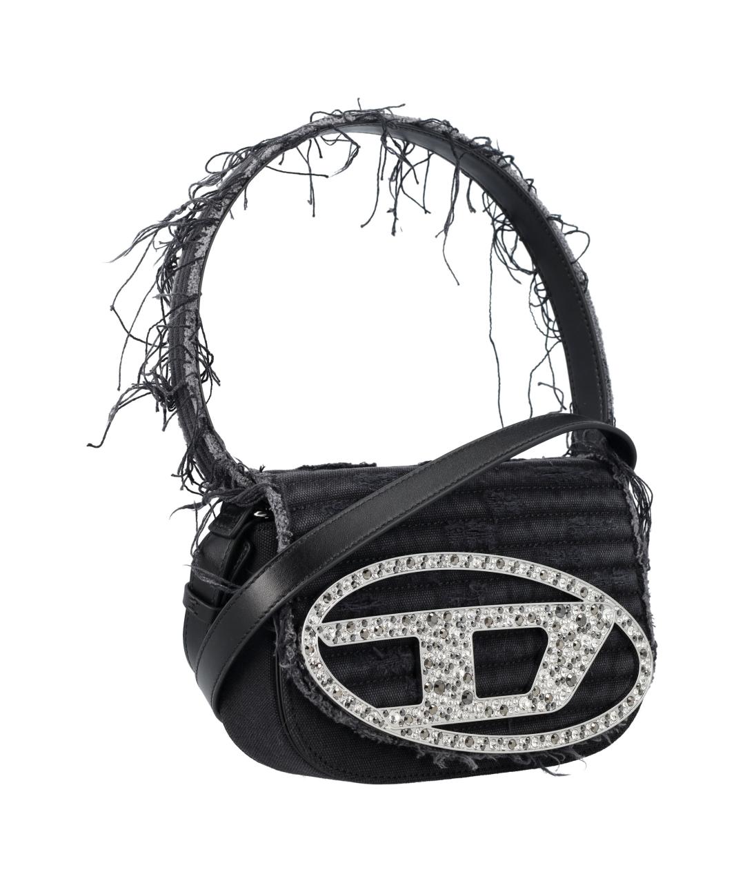 DIESEL Черная хлопковая сумка через плечо, фото 2