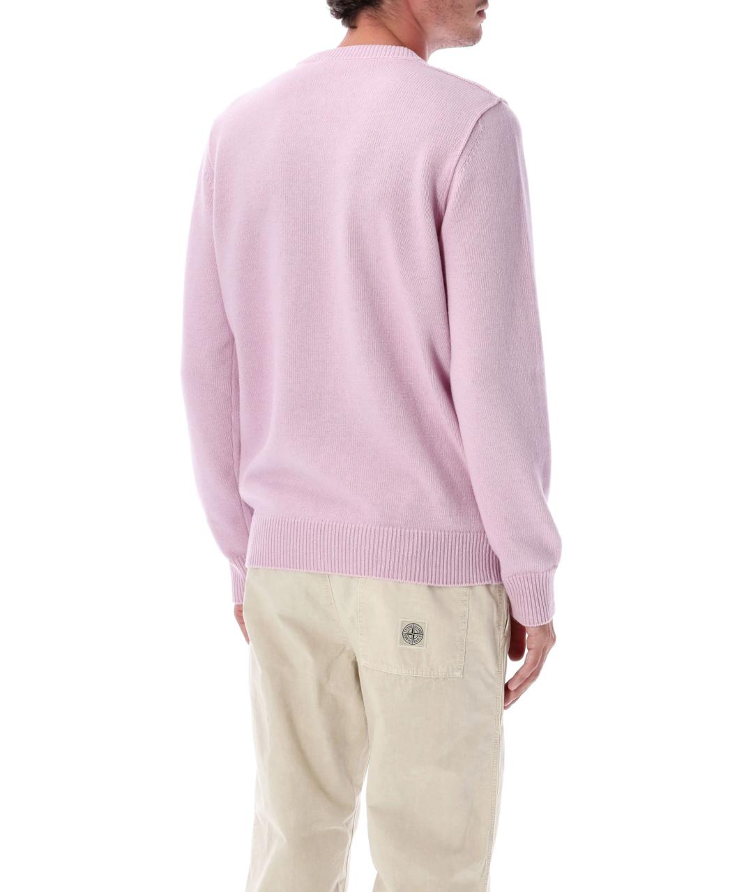 STONE ISLAND Розовый шерстяной джемпер / свитер, фото 3
