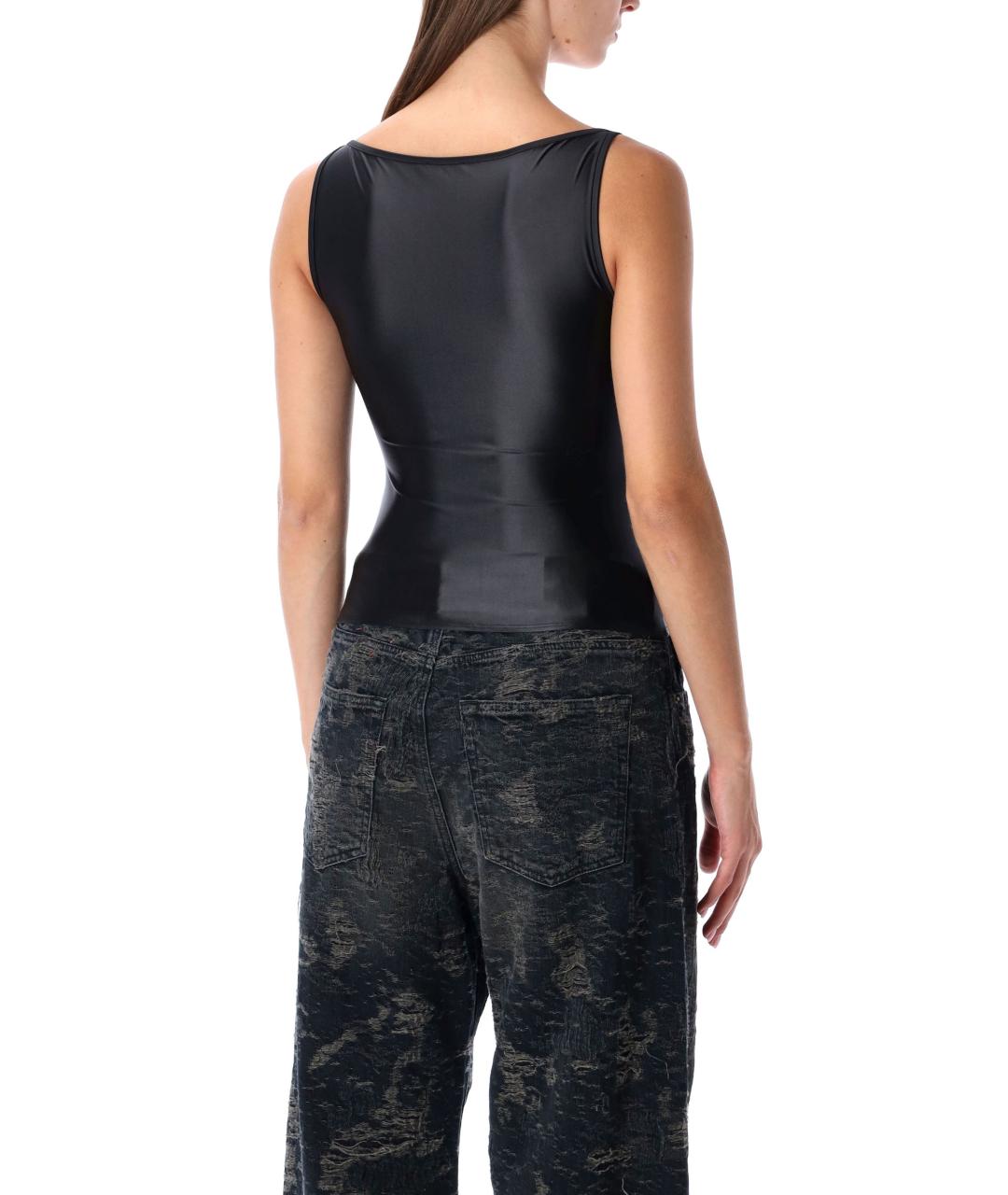 DIESEL Черная полиамидовая майка, фото 3