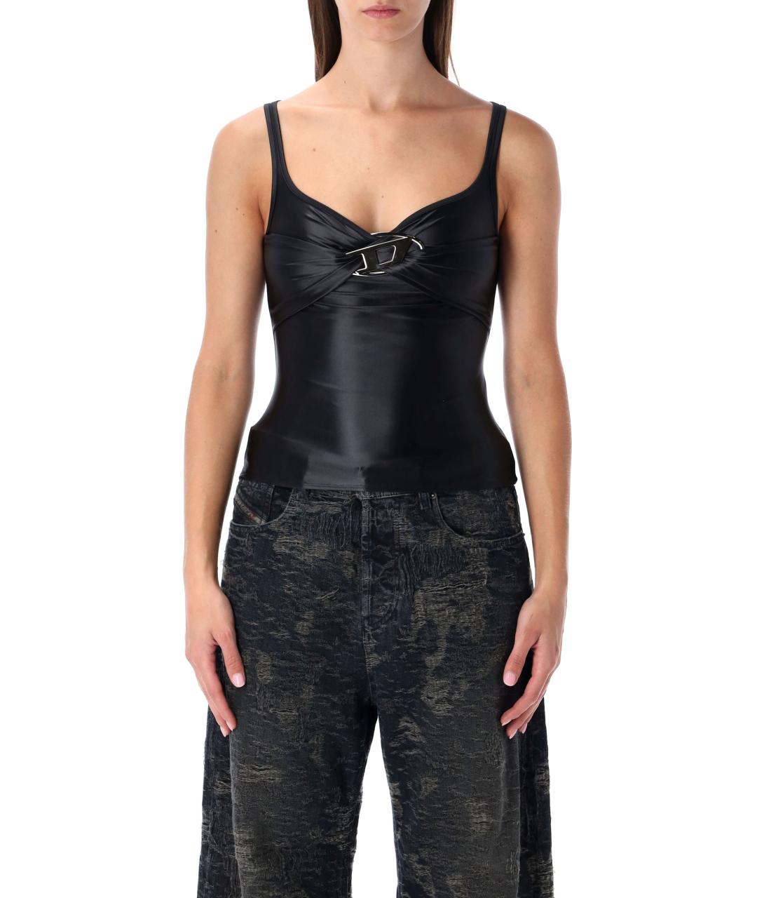 DIESEL Черная полиамидовая майка, фото 2