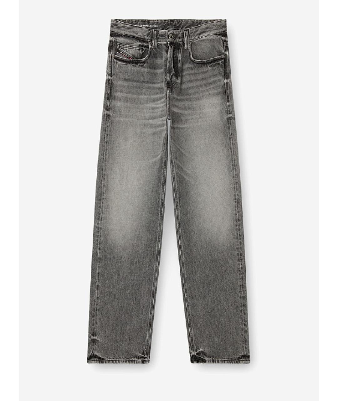 DIESEL Серые хлопковые прямые джинсы, фото 1