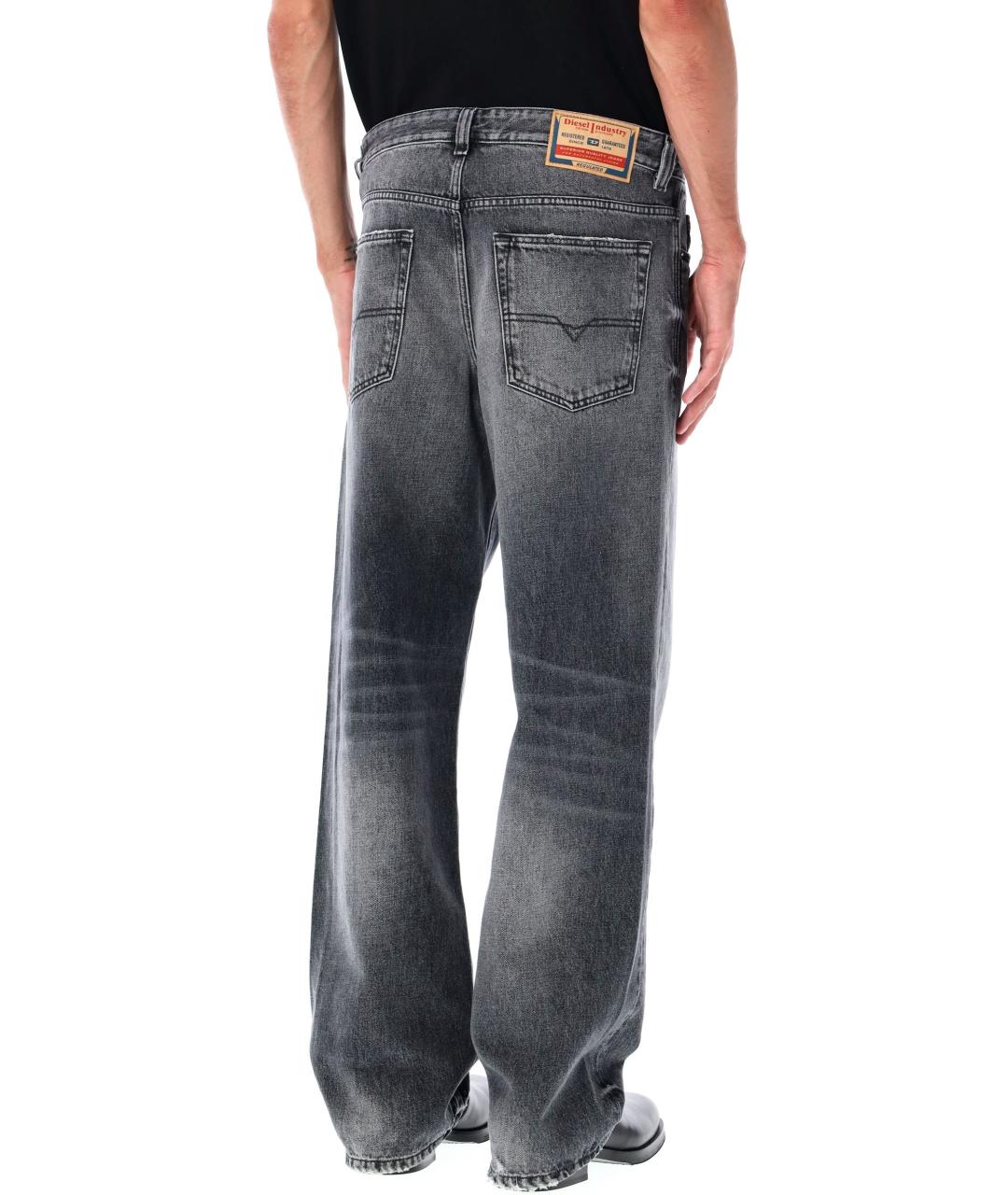 DIESEL Серые хлопковые прямые джинсы, фото 2
