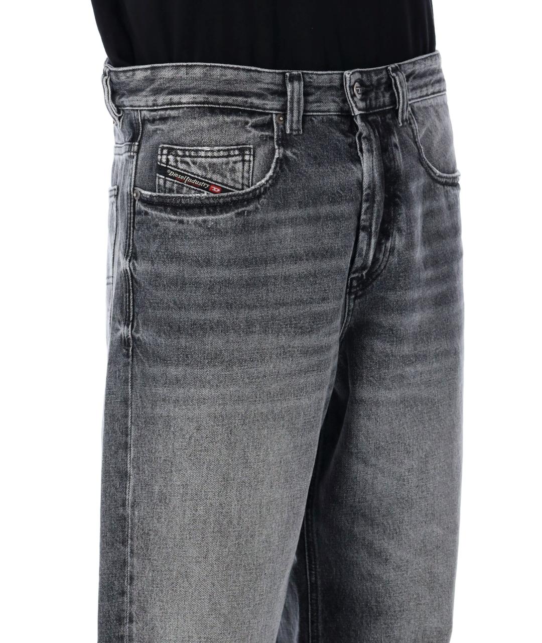 DIESEL Серые хлопковые прямые джинсы, фото 3
