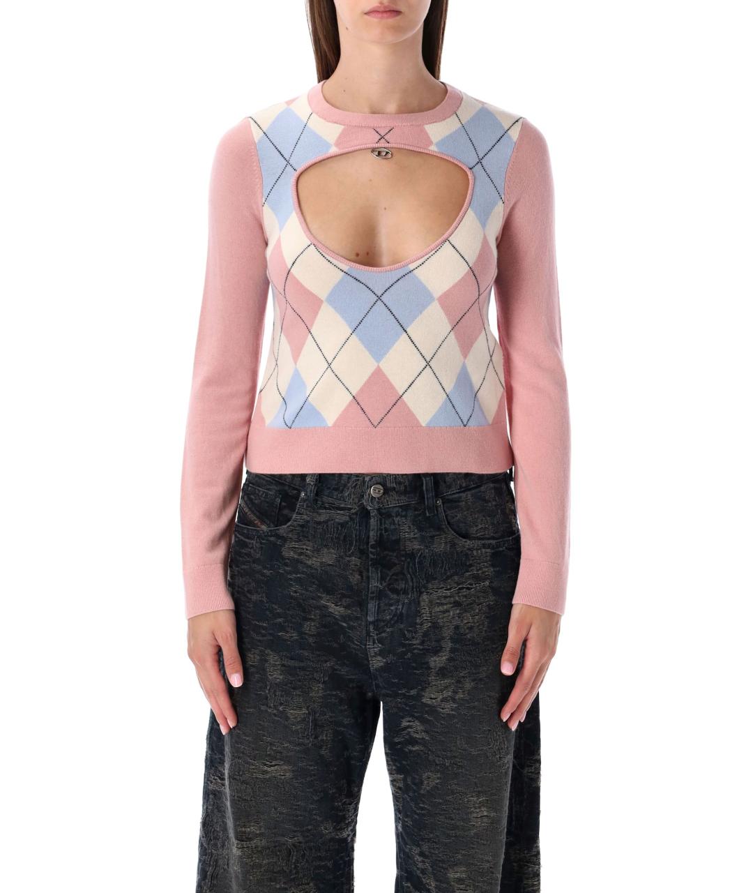 DIESEL Розовый шерстяной джемпер / свитер, фото 2