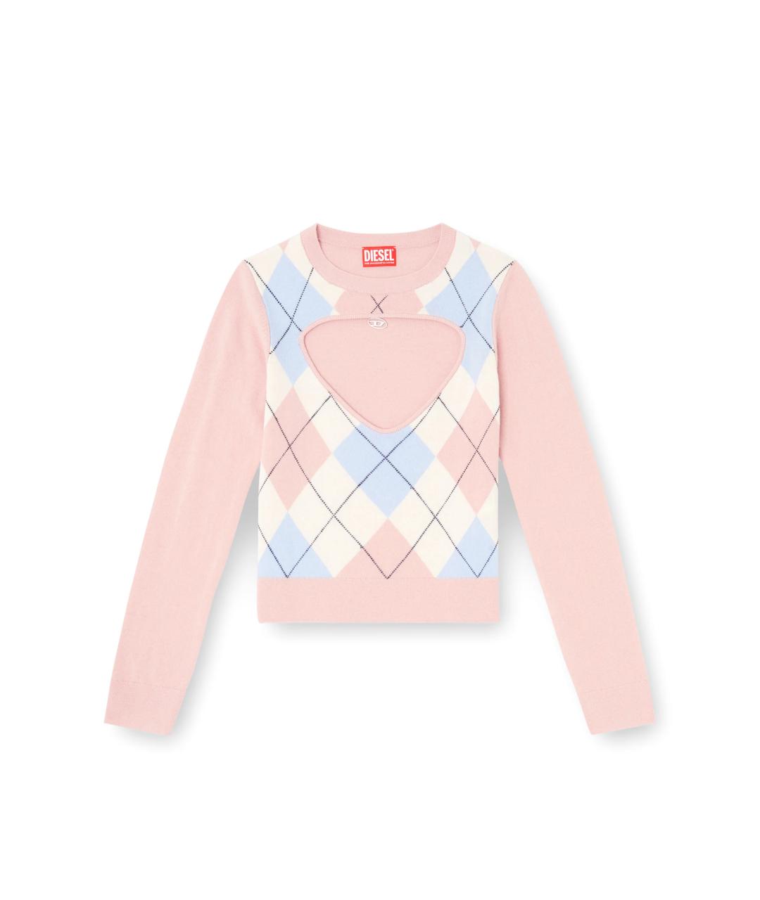 DIESEL Розовый шерстяной джемпер / свитер, фото 1