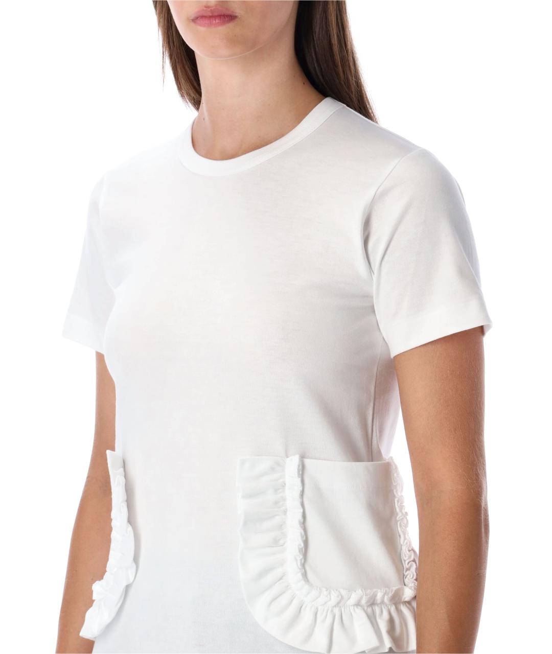 COMME DES GARÇONS Белая хлопковая футболка, фото 3