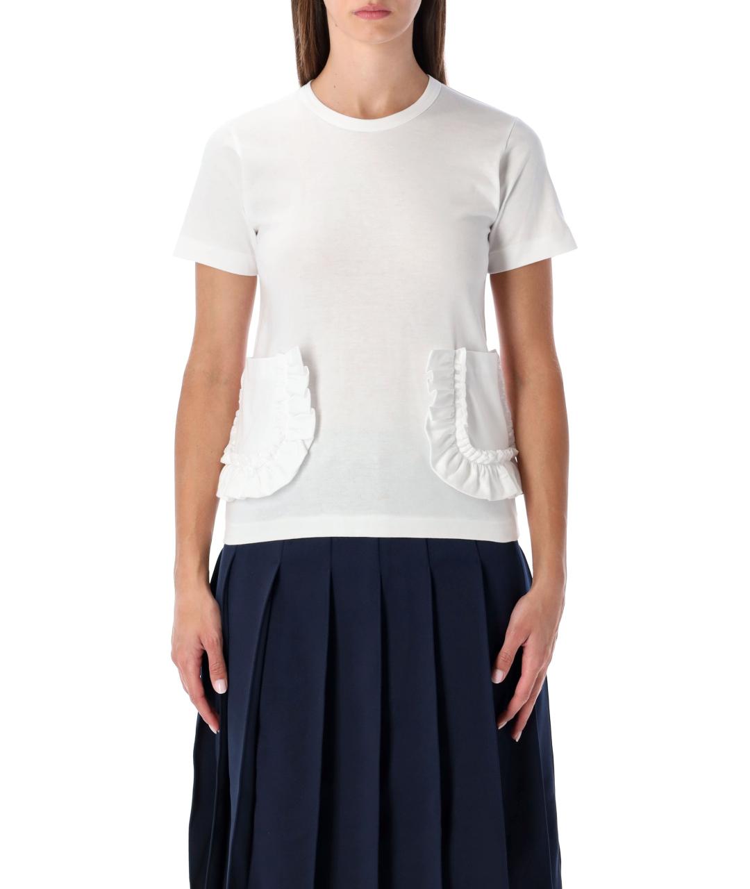 COMME DES GARÇONS Белая хлопковая футболка, фото 4