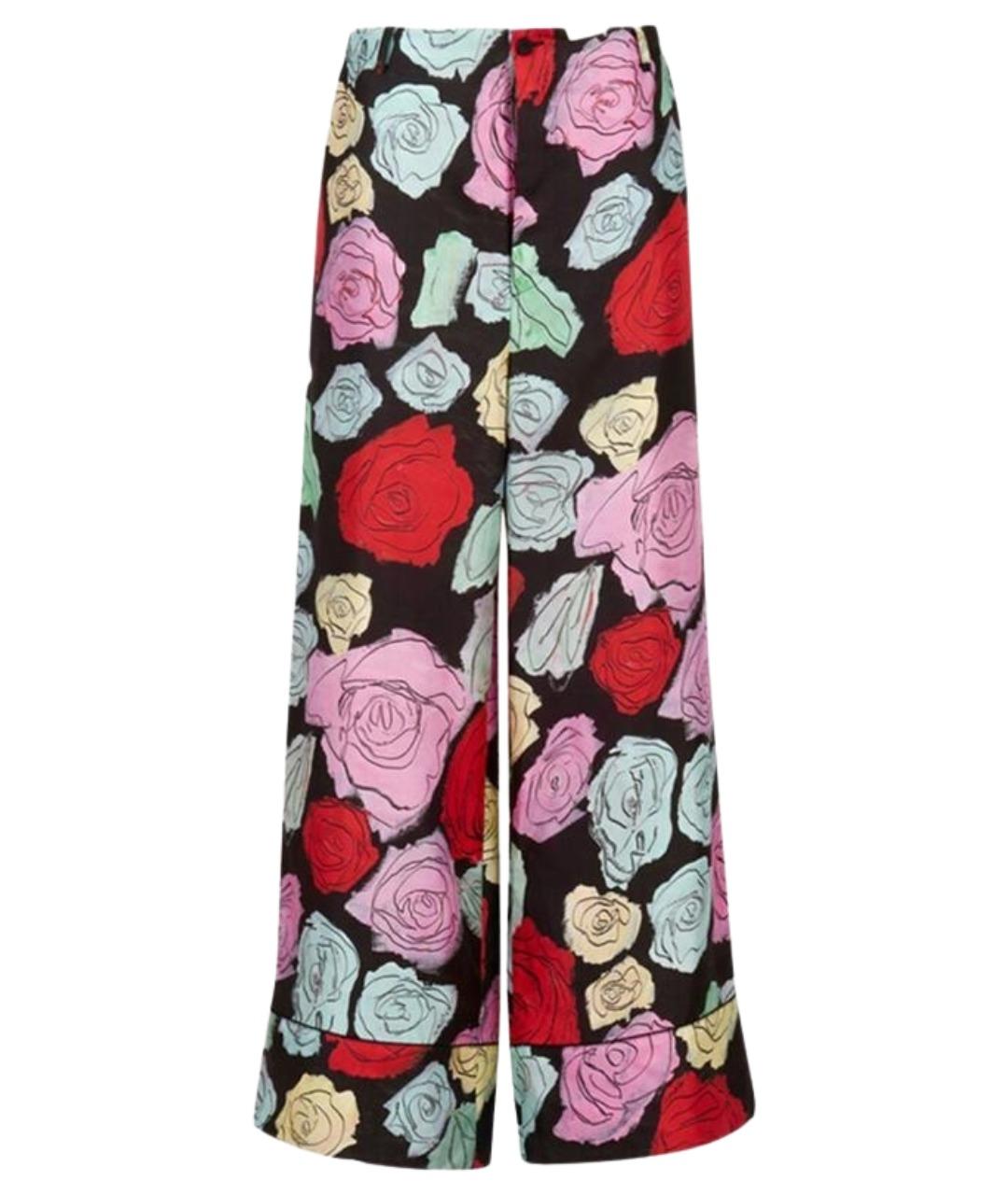 MARNI Мульти шелковые прямые брюки, фото 1