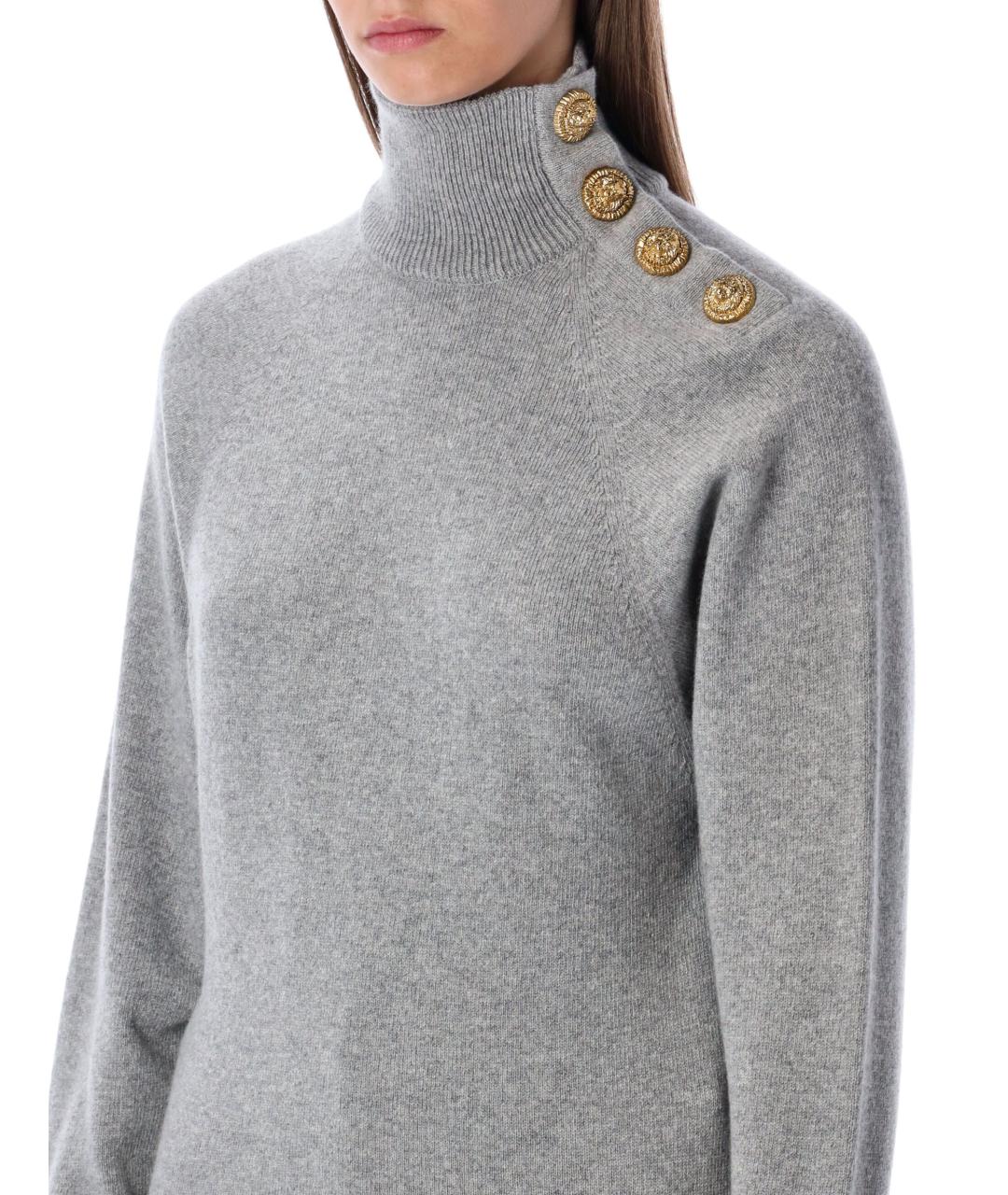 BALMAIN Серый кашемировый джемпер / свитер, фото 3