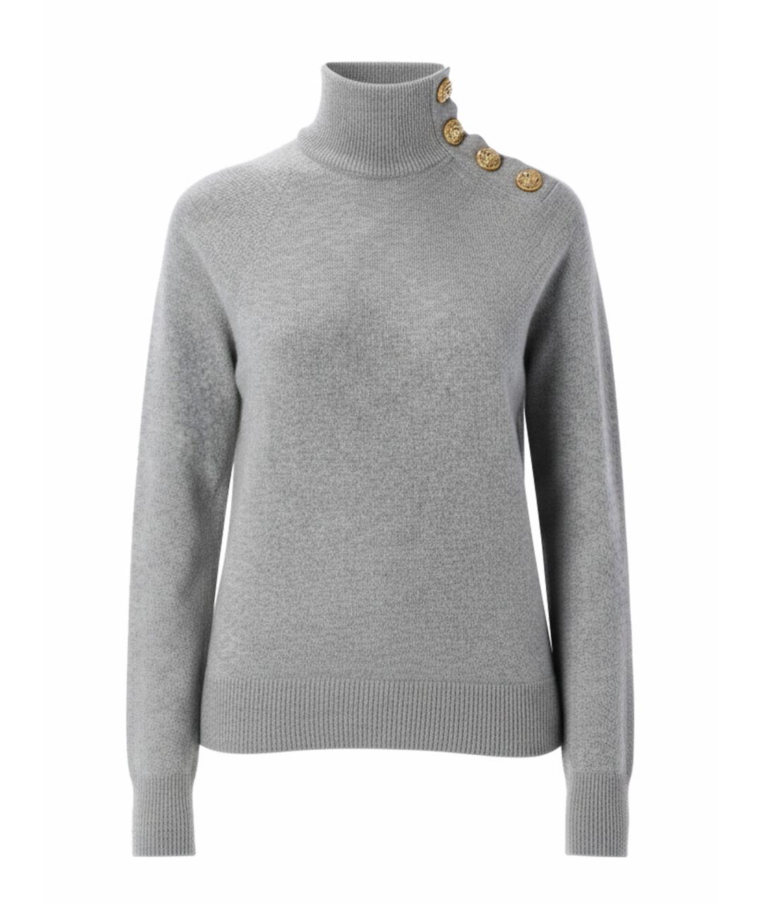 BALMAIN Серый кашемировый джемпер / свитер, фото 1