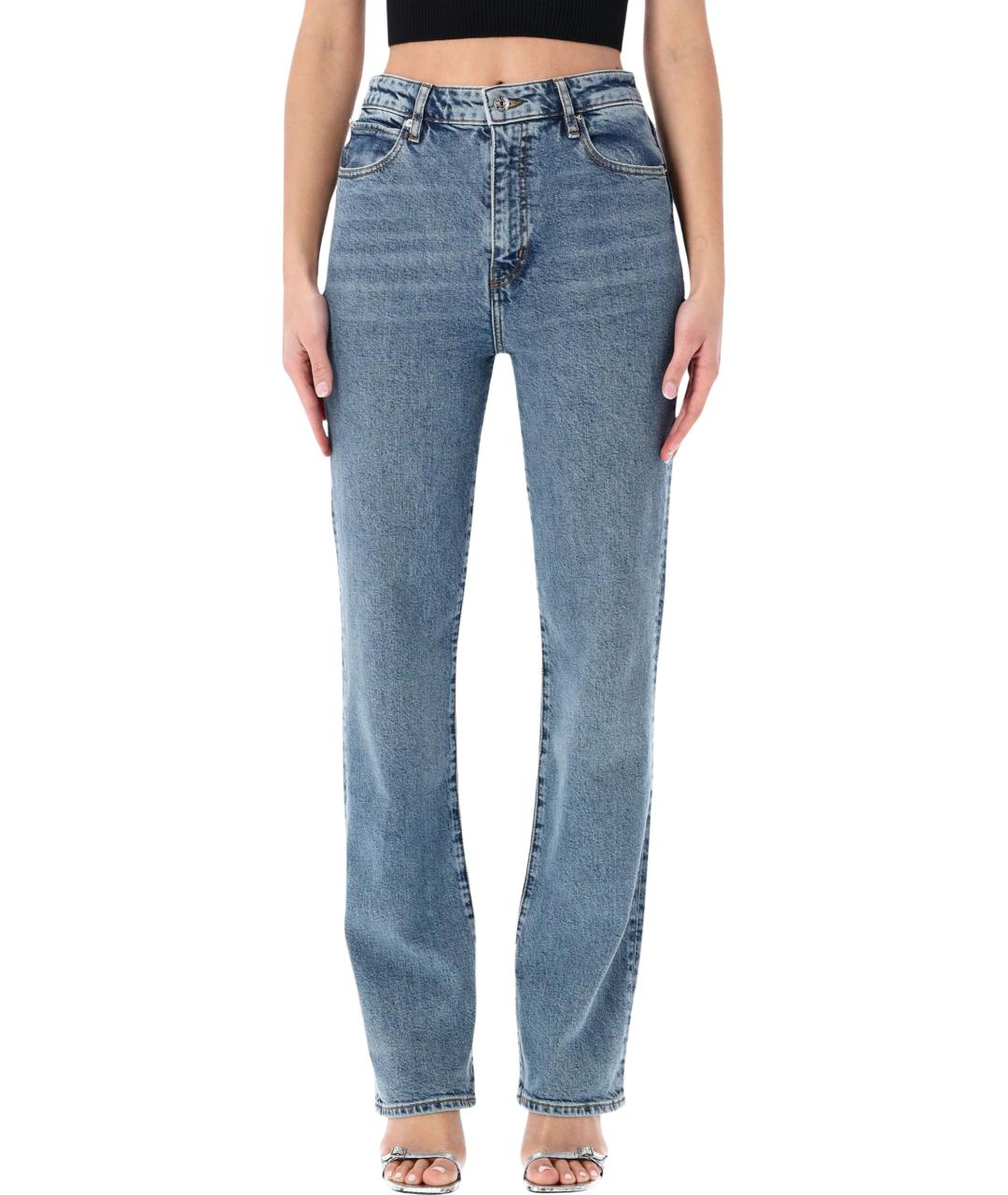 FRAME Синие хлопковые прямые джинсы, фото 4