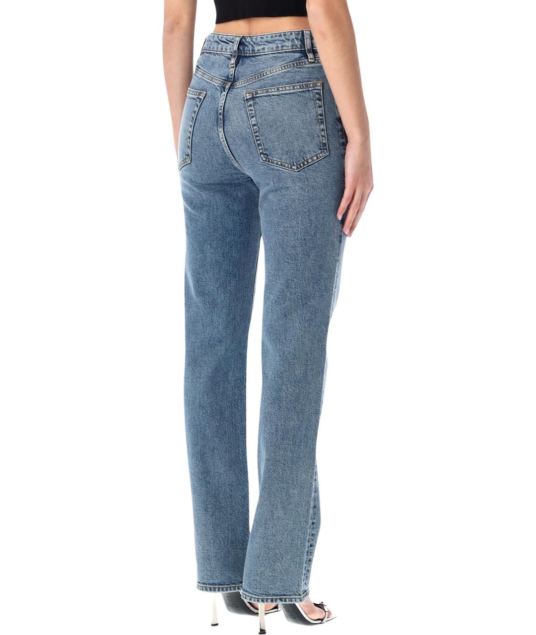 FRAME Синие хлопковые прямые джинсы, фото 2