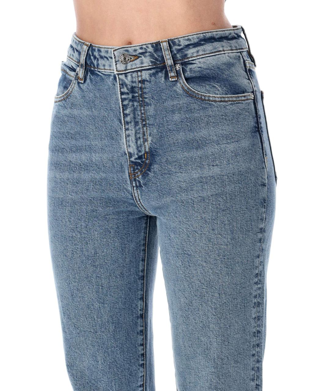 FRAME Синие хлопковые прямые джинсы, фото 3