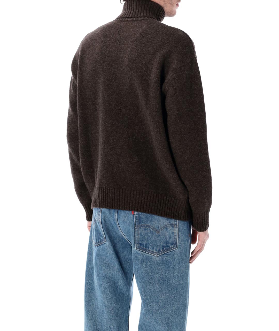 SPORTY AND RICH Коричневый шерстяной джемпер / свитер, фото 2